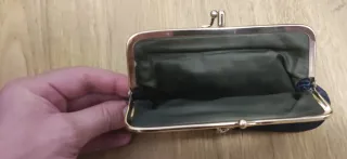 Monedero mujer azul oscuro y dorado