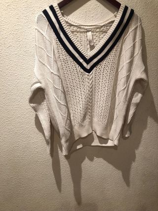 Jersey blanco con rayas 