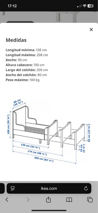 Cama infantil Busunge Ikea + colchón
