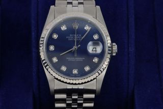 Rolex Datejust 16234 Esfera Azul Diamantes