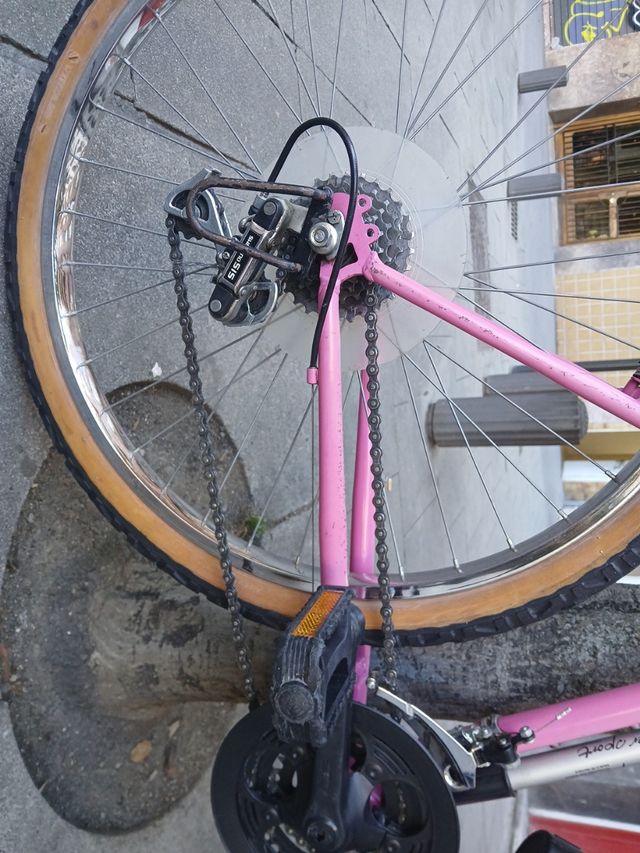 Bicicleta MTB Morada y Rosa