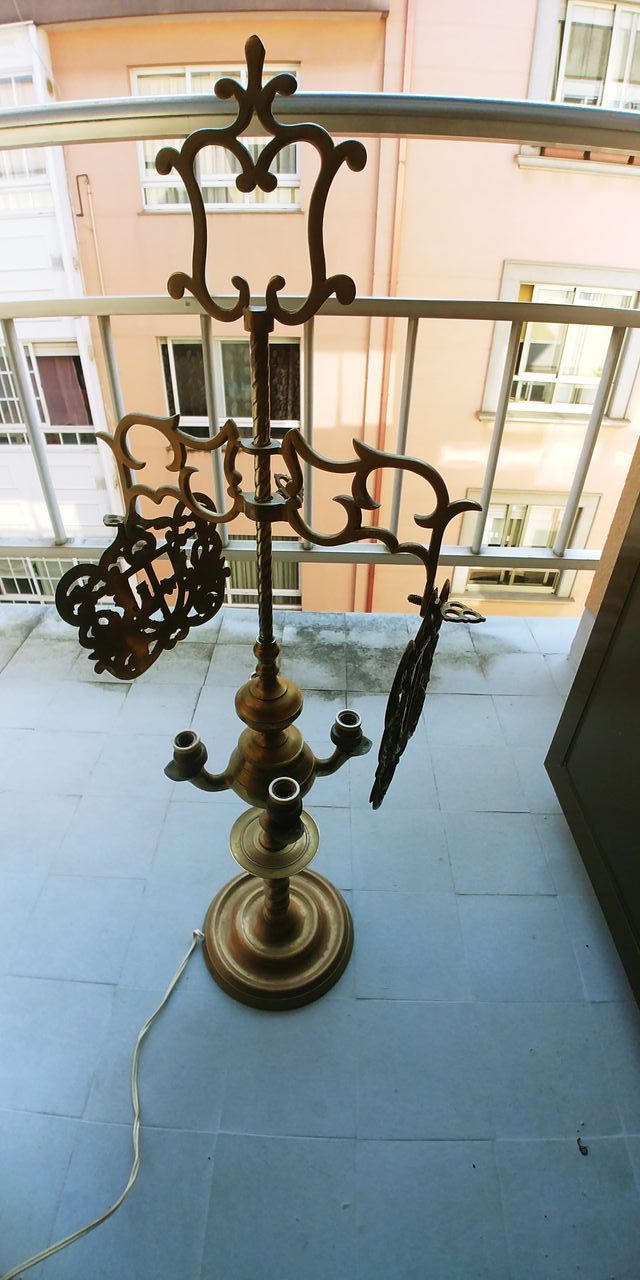 Antiguo Velón/Lámpara Aceite Bronce