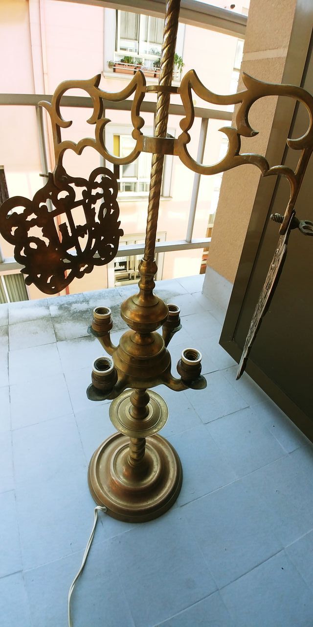 Antiguo Velón/Lámpara Aceite Bronce