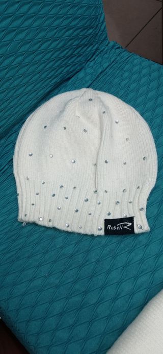 Cappello Rebell bianco con strass