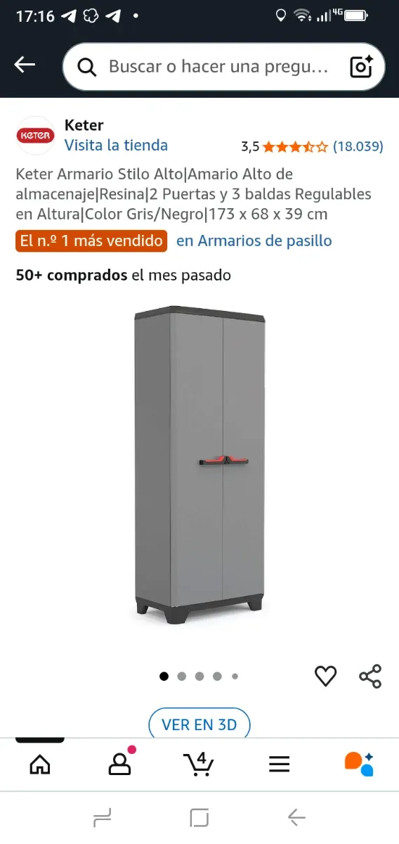 Armario Keter Stilo 68x39x173cm