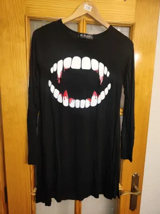 Vestido Halloween Talla S-M Dientes Sangrientos