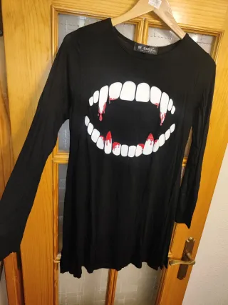 Vestido Halloween Talla S-M Dientes Sangrientos