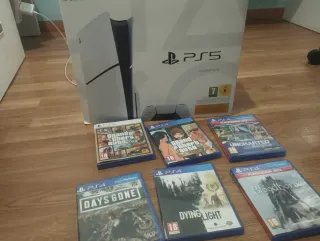 Consola PS5 Slim con lector + 1 mando + 6 juegos