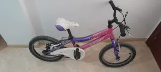 Bicicleta infantil rosa y morada 16