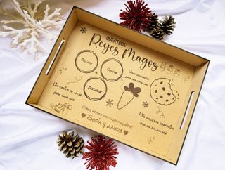 Bandeja Navideña (plana) Personalizada Papá Noel 