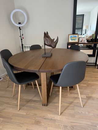 Mesa comedor redonda marrón Ikea MÖRBYLÅNGA