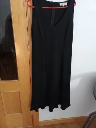 Vestido Antea Negro y Blanco manga corta con forro
