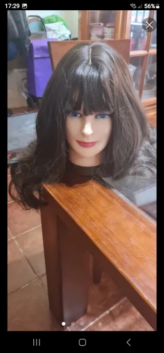 Peluca negra de pelo largo