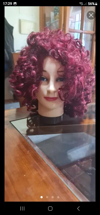 Peluca negra de pelo largo