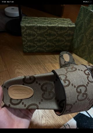 Ciabatte Gucci Uomo Beige/Marrone