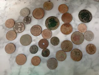 Lote monedas antiguas españolas y romanas