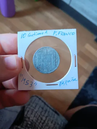 Moneda 10 céntimos F. Franco 1953 España