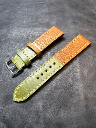 Correa de reloj hecha a mano - Marrón y Verde