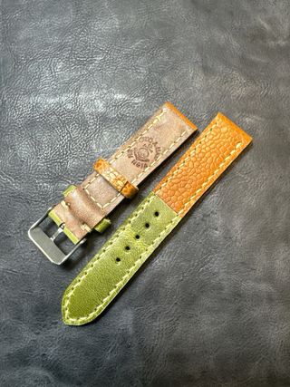 Correa de reloj hecha a mano - Marrón y Verde
