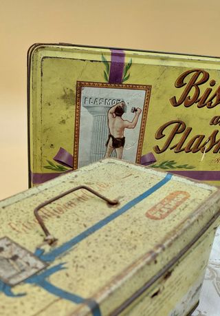 Coppia Scatole Latta Vintage Plasmon