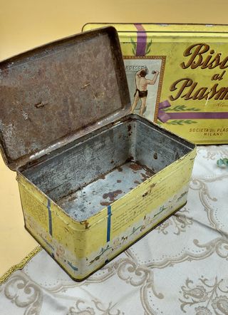Coppia Scatole Latta Vintage Plasmon