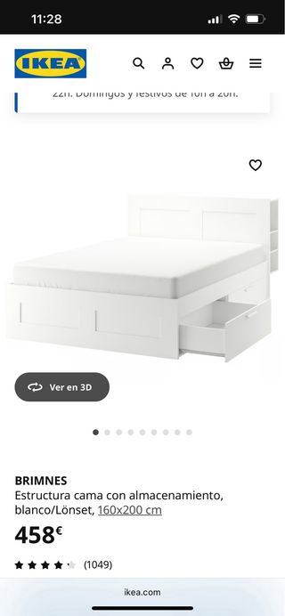 Cama con almacenamiento con colchón y cabecero 