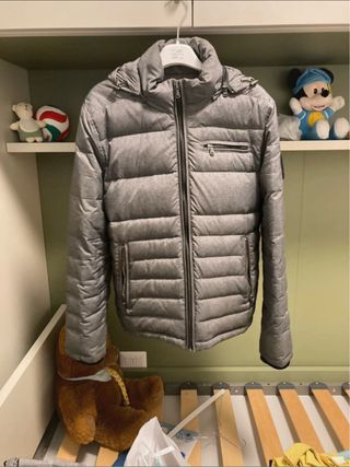 Giubbotto grigio con cappuccio tg. 50