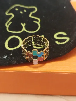 Anillo Tous Dorado Multicolor Ositos