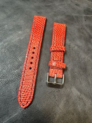 Correa de reloj artesanal roja