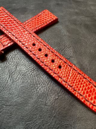 Correa de reloj artesanal roja