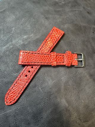 Correa de reloj artesanal roja