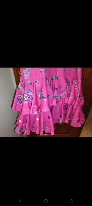 Traje de flamenca rosa niña o joven talla 10/11
