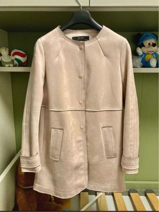 Cappotto scamosciato Zara donna rosa antico M