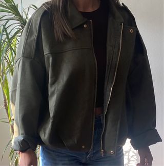 Chaqueta Verde Militar Oversize
