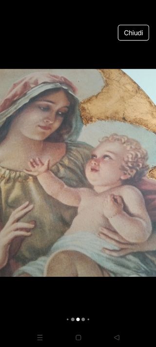 Quadro Madonna con Bambino Legno