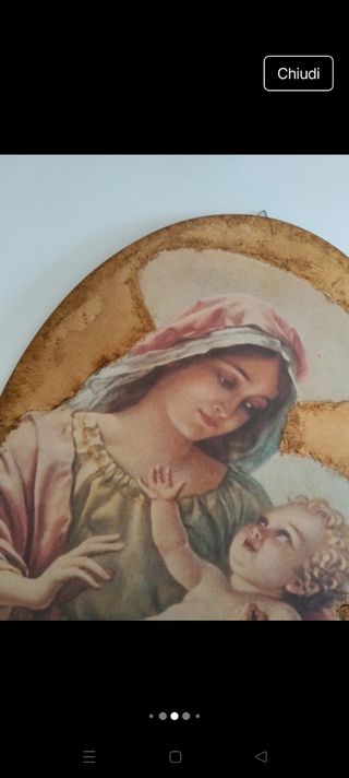 Quadro Madonna con Bambino Legno