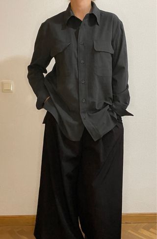 Camisa Oversize Zara Negra