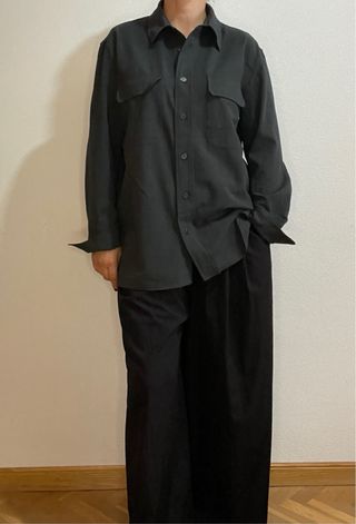 Camisa Oversize Zara Negra