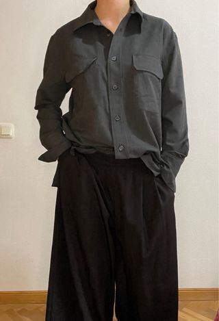 Camisa Oversize Zara Negra