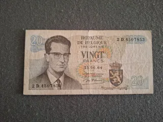 Billete 20 Francos Bélgica 1964