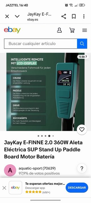 Motor Eléctrico SUP JayKay E-FINNE 2.0