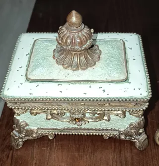 Conjunto joyero y portafotos vintage