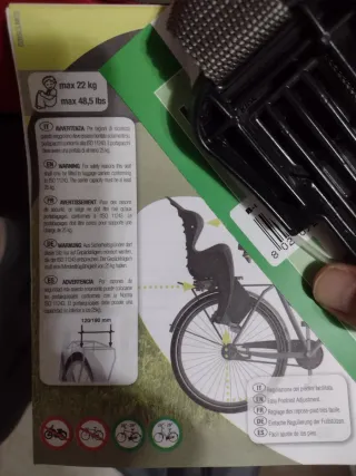 Silla bici niño a estrenar
