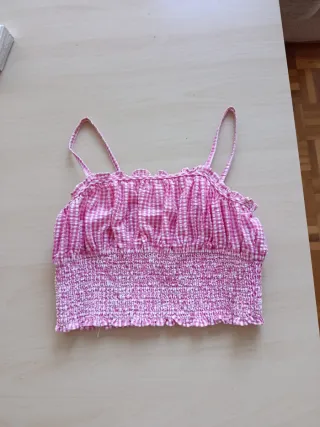 Top Vichy Zara Niña Rosa