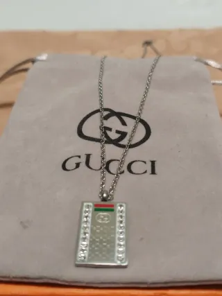 Collar Gucci Plateado con Cristales