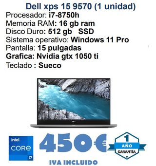 Dell XPS 15 9570 i7 16 GB RAM 512 GB SSD