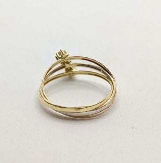 Anillo Oro combinado 18k circonitas, 1.46 g, T-18.