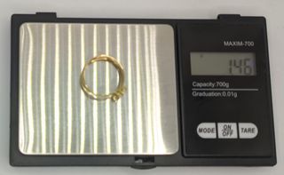 Anillo Oro combinado 18k circonitas, 1.46 g, T-18.