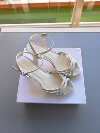 Sandalias Menbur Novia Plata