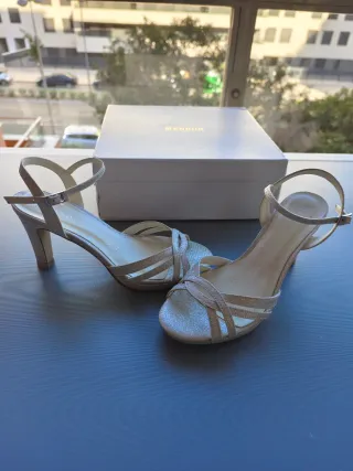 Sandalias Menbur Novia Plata